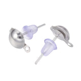 Nickel Earring Studs with Loop and Backings 100/pk