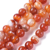 4mm Agate Rayé Orange (Naturel/Teint) Perles 15-16" Brin
