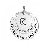 I Love You To The Moon Pendant 25x22mm 1/pk