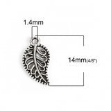 Leaf Metal Charm 14x8mm 10/pk