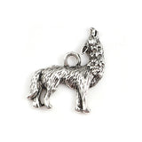 Howling Wolf Pendant 30x26mm Standing 5/pk