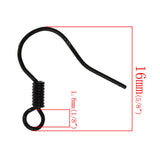 Fish Hook Earrings 16mm Black 100/pk