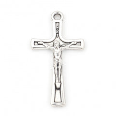 1 1/8" Antique Silver Crucifix Pendant 50/pk