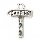 Camping Sign Metal Charm 23x17mm 5/pk