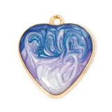 Heart Enamel Pendant 26x23mm Navy Blue 2/pk