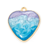 Heart Enamel Pendant 26x23mm Multi Colour 2/pk