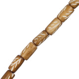 Bone Carved Tube Beads 0.5" Light Brown 16/Strand