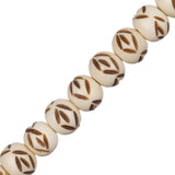 Bone Carved Beads 11mm Antique Ivory 18/Strand