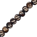 Bone Carved Beads 10mm Brown 18/Strand