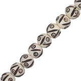 Bone Carved Beads 10mm Antique Ivory 20/Strand