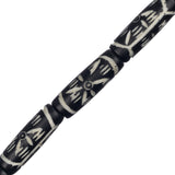 Bone Carved Tube Beads 1" Black 8/Strand
