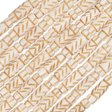 Bone Carved Tube Beads 1" Antique Ivory 8/Strand