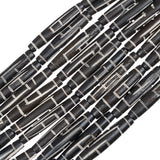 Bone Painted Pipe Beads 1.5" Black 5/Strand