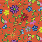 Cotton Fabric Kokum Flowers 58" Orange - Half Yard