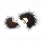 Faux Mink Fur Tassels, Coconut Brown 2/pk