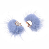 Faux Mink Fur Tassels 1.25" Cornflower Blue 2/pk