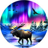 Epoxy Sticker Round 1" Majestic Moose 10/pk