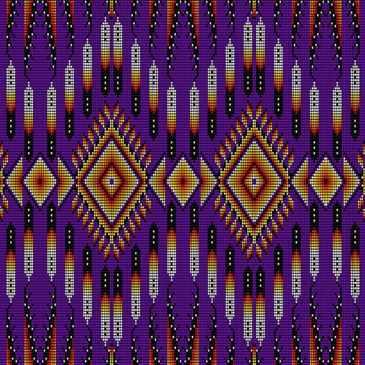 Cotton Fabric Fire Feather Purple - Half Yard