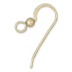 14kt Gold Fish Hook with Bead 2/pk