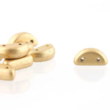 Perles tchèques demi-lune 50/fil - Bronze or pâle