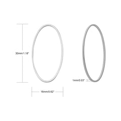 Links Oval Ring 30x16mm Silver 20/pk