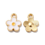 Daisy Enamel Charm 13x10mm 5/pk