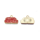 Merry Christmas Enamel Charm 12x20mm 5/pk