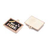 Back To School Blackboard Enamel Charm 17x20mm 5/pk