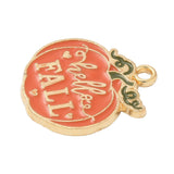 Hello Fall Pumpkin Enamel Pendant 22x20mm 5/pk