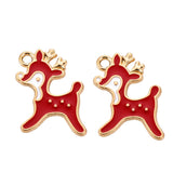 Reindeer Enamel Pendant 20x15mm 5/pk