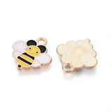 Bee Enamel Charm 15x15mm 5/pk