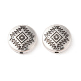 Metal Flat Round Beads 12mm Antique Silver 10/pk