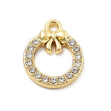 Christmas Wreath Rhinestone Charm 17x14mm 5/pk