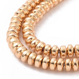 Hematite Light Gold Plated Beads 4x2mm Rondelle (Synthetic) 15-16" Strand