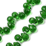 Glass Teardrop Top-Drilled Beads 10x8mm Green 25/pk