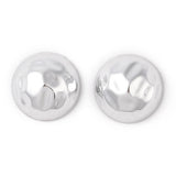 Plastic Cabochon Round Textured 14mm Silver 10/pk