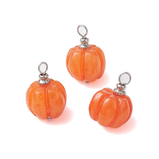 Pumpkin Resin Pendant 19x13mm 5/pk
