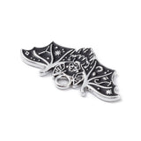 Gothic Bat Enamel Pendant 14x25mm 5/pk