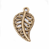 Filigree Leaf Metal Charm 18x10mm 5/pk