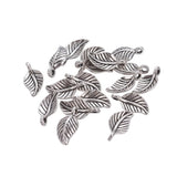 Leaf Metal Charm 15x8mm Antique Silver 10/pk