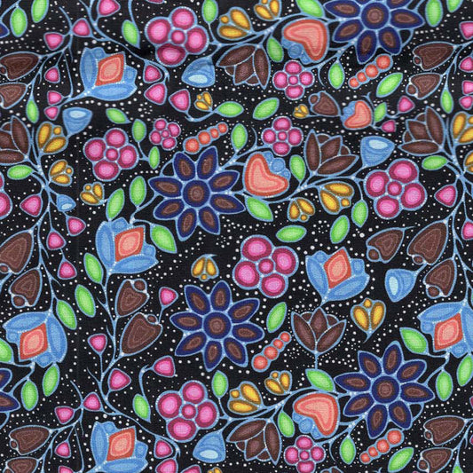 Cotton Fabric Heal MMIW Floral Black - Half Yard