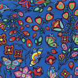 Cotton Fabric Ojibway Florals #5 Royal Blue - Half Yard