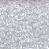 4x7mm Long Magatama Perles Cristal Mat 8.5g