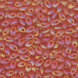 4x7mm Long Magatama Perles Orange Mat AB 8.5g