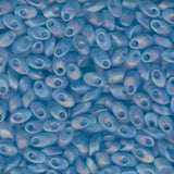 4x7mm Long Magatama Perles Aqua Matte AB 8.5g