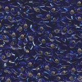 Long Magatama Beads #19 Silver Lined Sapphire 6g