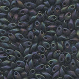 4x7mm Long Magatama Perles Violet Iris Mat 8.5g