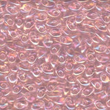 4x7mm Long Magatama Perles Rose Cristal Doublé AB 6g