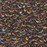 4x7mm Long Magatama Perles Grenat Lt Topaz AB 6g