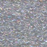 4x7mm Long Magatama Perles Cristal AB 6g